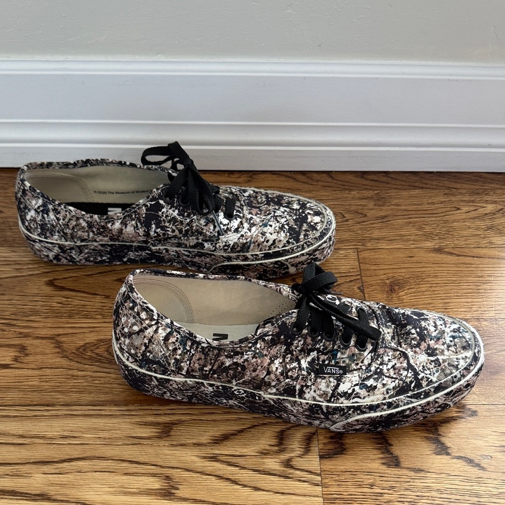 Vans x MoMA Jackson Pollock Collab Sneakers, Camo/Black + White Canvas Sneakers - Picture 4 of 11